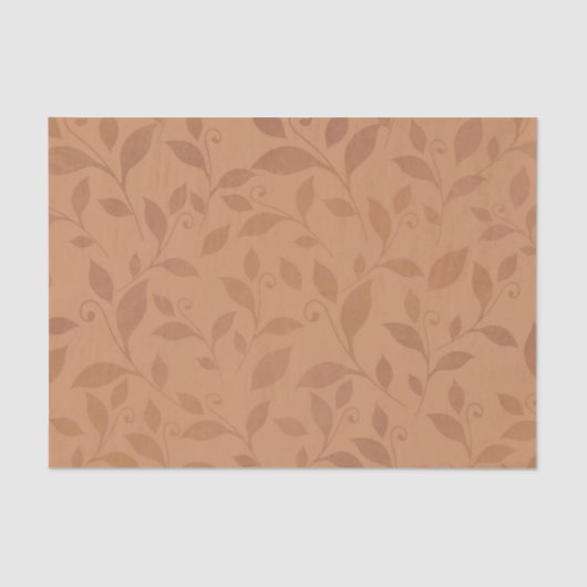 Papier Mousseline Élégant Brown Abstrait Feuilles d'automne Motif (Recto)