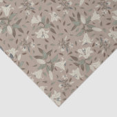 Papier Mousseline Élégant Brown floral Lily Neutral tiré à la main (Détail)