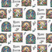 Papier Mousseline Elégant Bunny de Pâques Motif en verre tendu