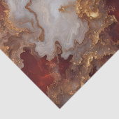 Papier Mousseline Elegant Burgundy Gold Liquid Marble Agate Abstract (Détail)