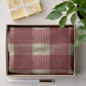 Papier Mousseline Elegant Burgundy Ivory Rust Red Plaid Pattern (Cadeau)