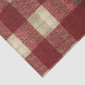 Papier Mousseline Elegant Burgundy Ivory Rust Red Plaid Pattern (Détail)