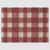 Papier Mousseline Elegant Burgundy Ivory Rust Red Plaid Pattern (Recto)