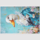 Papier Mousseline Elégant canard en costume bleu avec Découpage Rose (Recto)