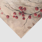 Papier Mousseline Elégant cardinal et découpage des baies (Détail)