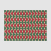 Papier Mousseline élégant carrelage de Noël vert rouge (Recto)