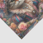 Papier Mousseline Elegant Cat Victorian Flower Garden Decoupage (Détail)