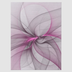 Papier Mousseline Élégant Chaos Moderne Art Fractal Abstrait Rose