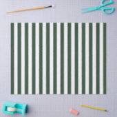 Papier Mousseline Elégant chasseur Motif rayé vert et blanc (Artisanat)