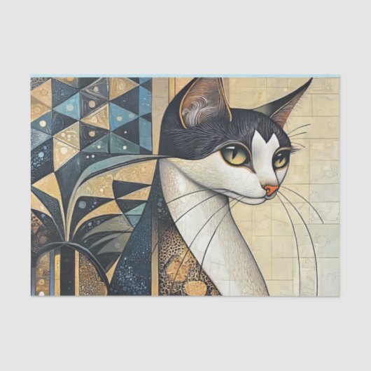 Papier Mousseline Élégant chat (Recto)