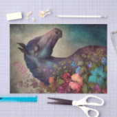 Papier Mousseline Élégant Cheval Floral (Artisanat)