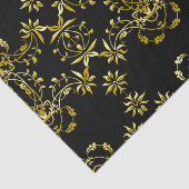 Papier Mousseline Elégant Chic Fancy Or Ornate Frame Sur Noir (Détail)