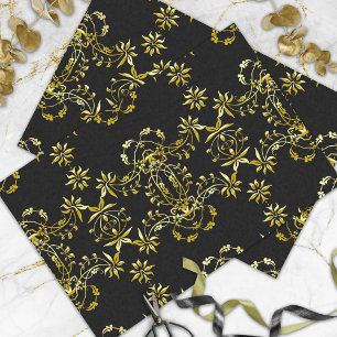 Papier Mousseline Elégant Chic Fancy Or Ornate Frame Sur Noir