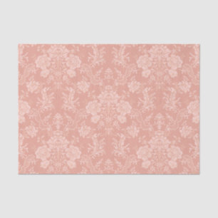 Papier Mousseline Elegant Chic Floral Damask-Peach