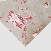 Papier Mousseline Élégant Chic Red Cupid Angels Floral Toile Kraft (Détail)