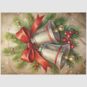 Papier Mousseline Elegant Christmas bells decoupage paper holly (Recto)
