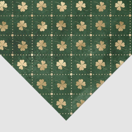Papier Mousseline Élégant Clover Vert Or (Détail)