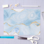 Papier Mousseline Élégant Cool Bleu Agate et Parties scintillant Or  (Artisanat)