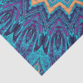 Papier Mousseline élégant cool bleu mandala moquette motif (Détail)