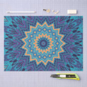 Papier Mousseline élégant cool bleu mandala moquette motif (Artisanat)