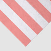 Papier Mousseline Élégant corail blanc Motif rayé (Détail)