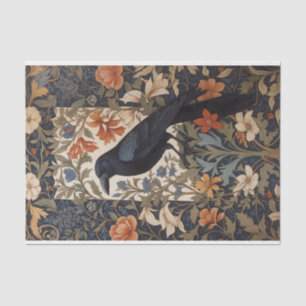 Papier Mousseline Elégant corbeau noir William Morris Inspiré Floral