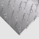 Papier Mousseline Elégant couleur argent "Merci" écrit à la main (Détail)