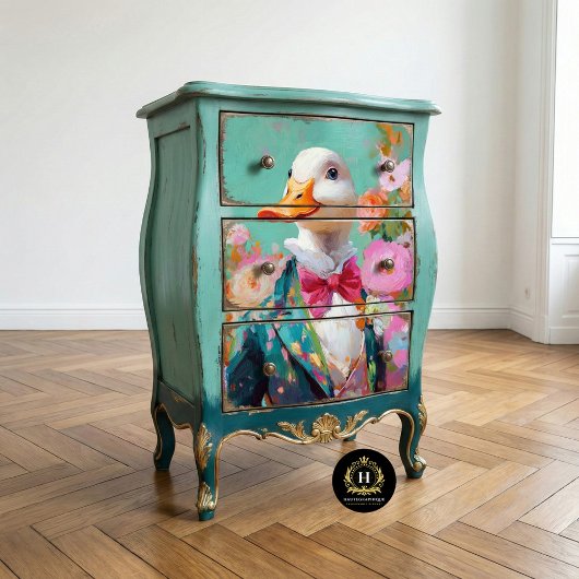Papier Mousseline Élégant Dapper Duck Whimsical Decoupage