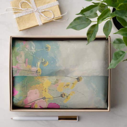 Papier Mousseline Élégant découpage impressionniste Fleur sauvage (Cadeau)