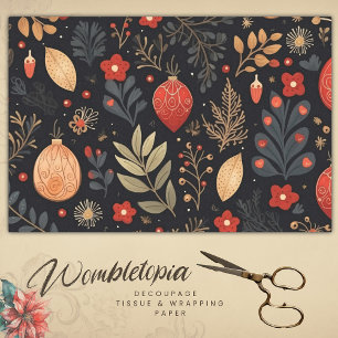 Papier Mousseline Élégant Découpage Vintage Noël Bauble