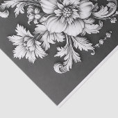 Papier Mousseline Élégant défilement floral (Détail)