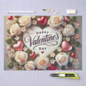 Papier Mousseline Elégant design de Saint Valentin avec Rose (Artisanat)