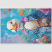 Papier Mousseline Élégant Duck Whimsical Spring Decoupage (Recto)