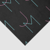 Papier Mousseline Élégant Éditable Deux Initiales Modernes Carrelées (Détail)