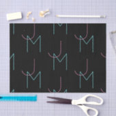 Papier Mousseline Élégant Éditable Deux Initiales Modernes Carrelées (Artisanat)
