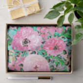 Papier Mousseline Elégant Empreinte de léopard rose et design floral (Cadeau)