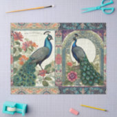 Papier Mousseline Elégant Ephémère Botanique Peacock Paire Découpage (Artisanat)