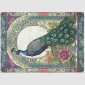 Papier Mousseline Elégant Ephémère Florale Peacock Purple Decoupage (Recto)