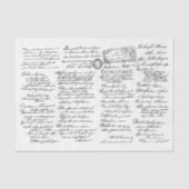 Papier Mousseline Elégant et complexe écriture cursive AF2 Découpage (Recto)