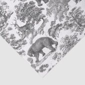 Papier Mousseline Élégant et élégant Rustic Gris Forêt Animaux Toile (Détail)