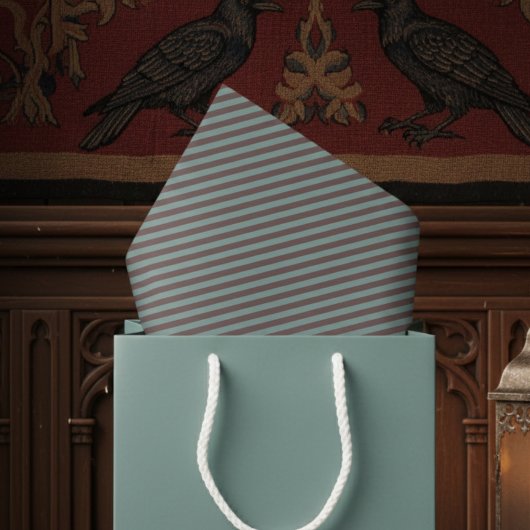 Papier Mousseline Élégant Eucalyptus et Plum Halloween foncé rayé