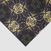 Papier Mousseline Élégant Faux Gold et Motif noir (Détail)