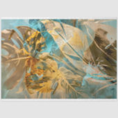 Papier Mousseline Élégant Feuille d'or Botanique (Recto)