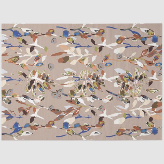 Papier Mousseline Elégant Feuille moderne Berries Aquarelle Floral (Recto)