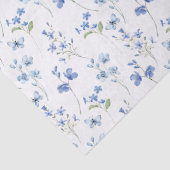 Papier Mousseline Elégant Fleur sauvage bleu Dusty (Détail)