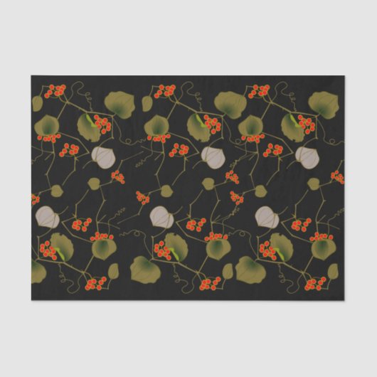 Papier Mousseline Élégant floral asiatique (Recto)