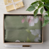 Papier Mousseline Élégant floral blanc (Cadeau)