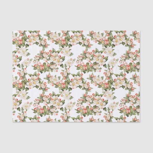 Papier Mousseline Élégant floral blanc (Recto)