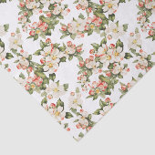 Papier Mousseline Élégant floral blanc (Détail)