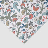 Papier Mousseline Élégant floral Joyeux bleu orange vert (Détail)